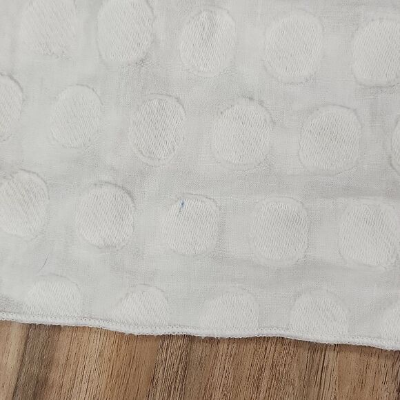 🐞Blue Sketch White Polka Dot Print Top Large - Picture 15 of 16